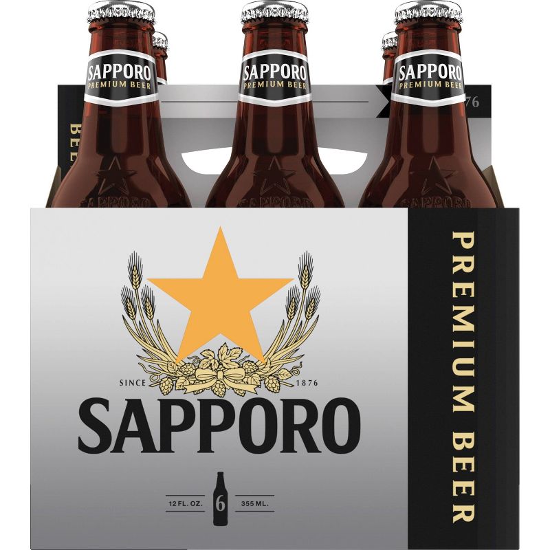 Sapporo Premium Beer - 6pk/12 fl oz Bottles, 1 of 4