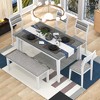 NicBex Dining Room Table Set for 6 Morden Dining Room Table with MDF Tabletop, 4 Chairs and 1 Bench for Kitchen - 3 of 4