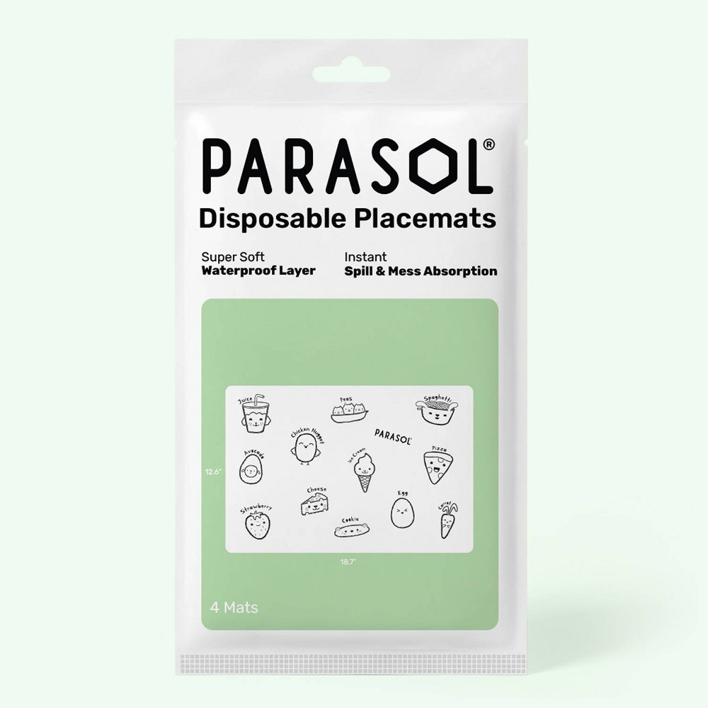Parasol 4ct Disposable Placemats - White