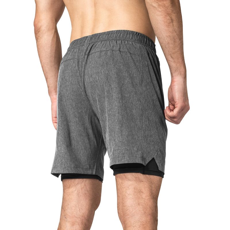Zilpu Mens Quick Dry Athletic Performance Shorts with Zipper Pocket (7 inch), 4 of 7
