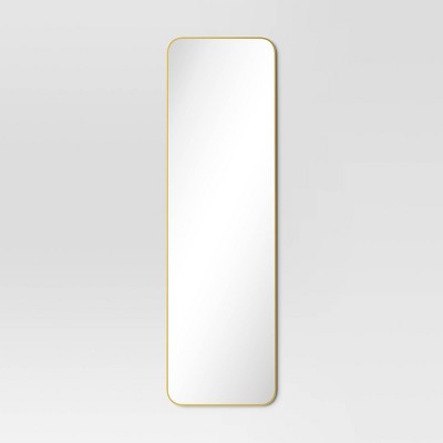 Over-the-Door Mirror Metal Brass - Threshold™: Modern Full Body, Space-Saving Design