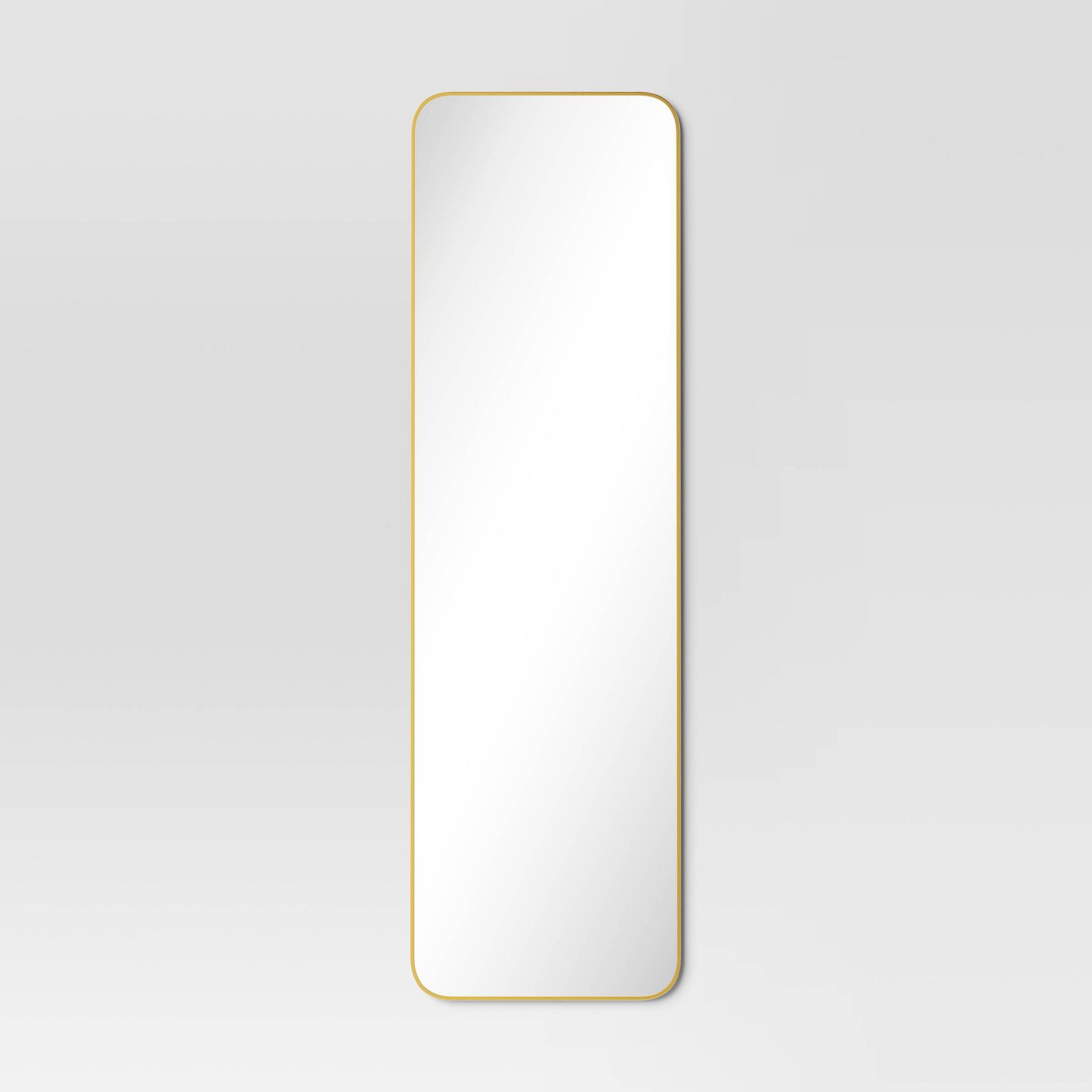 Over-the-Door Mirror Metal Brass - Threshold™: Modern Full Body, Space-Saving Design