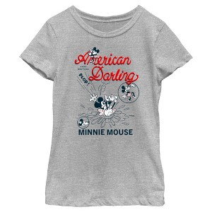 Girl's Mickey & Friends Mickey and Friends Minnie American Darling T-Shirt - 1 of 4