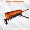 Tow Behind Aerator, 40 Inch Plug Aerator with Universal Hitch, Durable Lawn Aerator Soil Penetrator Tractor with Transport Wheels - 3 of 4