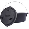 SKRAN Pre-Seasoned Cast Iron Dutch Oven With Skillet Lid, Camping Deep Pot for Camping Cooking BBQ Baking Campfire, With Iron Pot Rack, 12 Quart - 4 of 4
