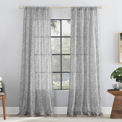 Scott Living Sheer Tulin Watercolor Print Rod Pocket Curtain Panel