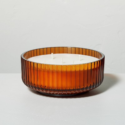 Ribbed Glass Harvest Spice Jar Candle Orange - Hearth & Hand™ with Magnolia