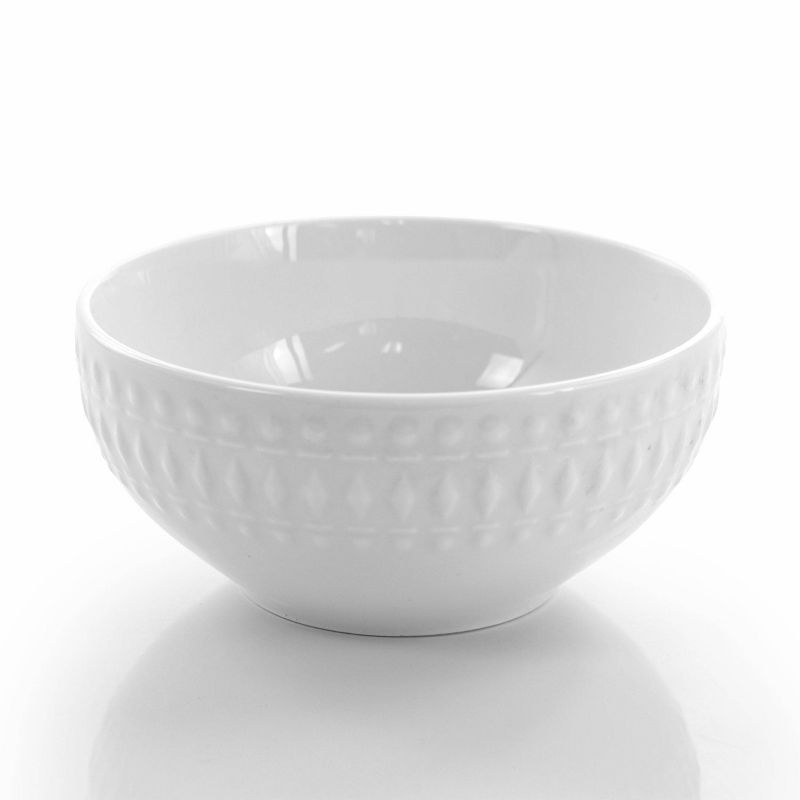 16pc Porcelain Cara Round Dinnerware Set White - Elama, 5 of 8