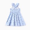 Disney Princess Minnie Mouse Frozen Elsa Toddler Girl Dress Ruffle Sleeve Crossback Strap Birthday Summer Sundress - 2 of 4