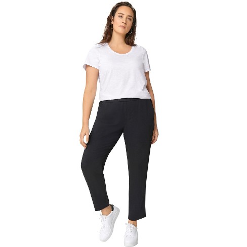 June + Vie By Roaman's Women's Plus Size June Fit Corner Office Pants - 14/ 16, Black : Target