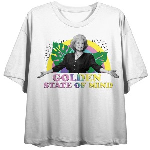 Golden Girls Golden State of Mind Women's White Short Sleeve Crop Tee - 1 of 3