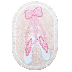 Everyday Kids Ballerina Bedroom or Bathroom Rug - 30x20 in; Hand Tufted 100% Cotton - 1 of 3