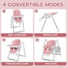 Kinder King Foldable High Chair for Baby, Toddler Eating Chair with Detachable Double Trays - 3 of 4