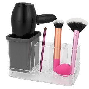 OnDisplay Acrylic Hair Tool & Makeup Organizer with Silicone Liner for Bathroom Vanity - 1 of 4