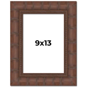 PosterPalooza | 9x13 Wide Bamboo Picture Frame, UV Acrylic, 4 Finishes - Brown, Black, Silver, and Natural - 1 of 4
