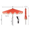 JONATHAN Y Collins 9 ft. Classic Cottage Tassel Market Patio Umbrella with Auto-Tilt, Crank, Wind Vent and UV Protection - 4 of 4