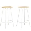 vidaXL Bar Stool Set of 2 Bleached wood, White - 2 of 4
