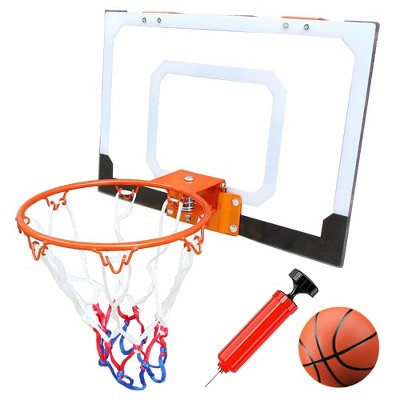Wall Mounted Basketball Hoop Set - Indoor Mini Basketball Hoops, With Ball And Pump Orange 18*12In