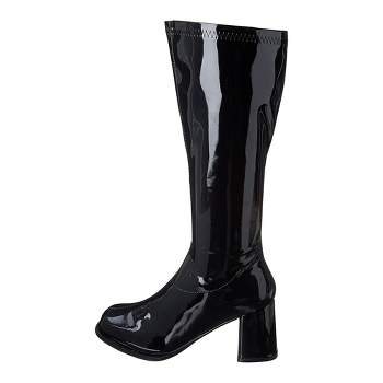 Ellie Shoes 3 Inch Adult Black Costume Gogo Boots w/ Zipper