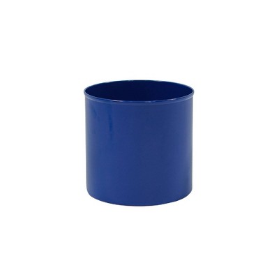 7"H Cylinder Planter Pot French Blue Galvanized Steel - ACHLA Designs