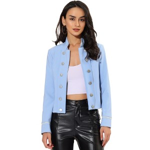 INSPIRE CHIC Women's Vintage Steampunk Open Front Button Decor Casual Jacket - 1 of 4