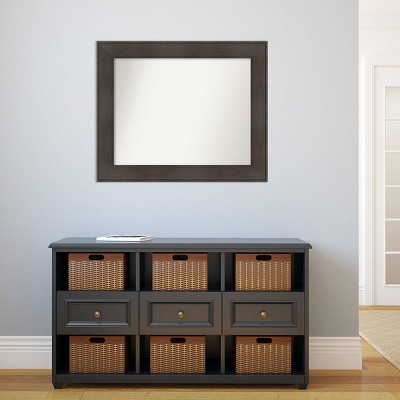 William Rustic Woodgrain Rectangular Bathroom Wall Mirror