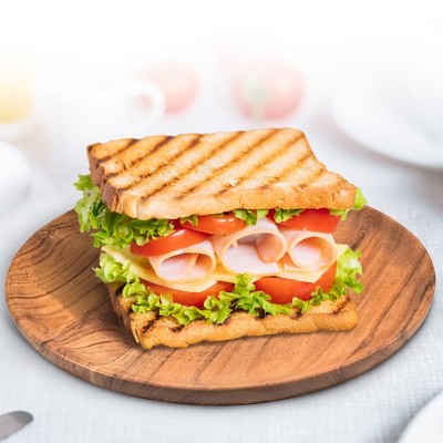 Handcrafted Acacia Wood 7-Inch Dinner Plates Set of 4