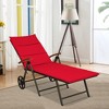 Costway Aluminum Rattan Lounger Recliner 5-Position Adjustable Chair Turquoise\Red - 3 of 4