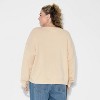Women's Teddy Bear Pumpkin Graphic Sweatshirt - Beige - 3 of 3