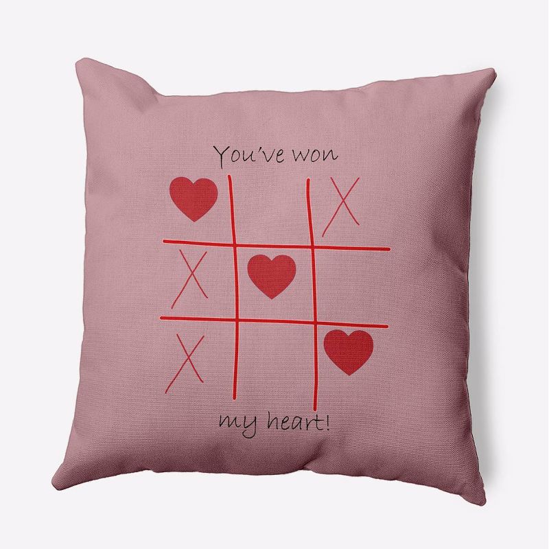 16&#34;x16&#34; Valentine&#39;s Day You&#39;ve Won My Heart Square Throw Pillow Romantic Purple - e by design, 1 of 7
