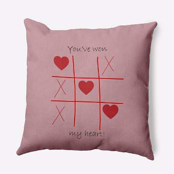 16"x16" Valentine's Day You've Won My Heart Square Throw Pillow Romantic Purple - e by design
