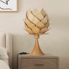C Cattleya 10.25in. 1-Light Plug-in Pine Cone Wood Table Lamp for Bedroom Living Room - 3 of 4