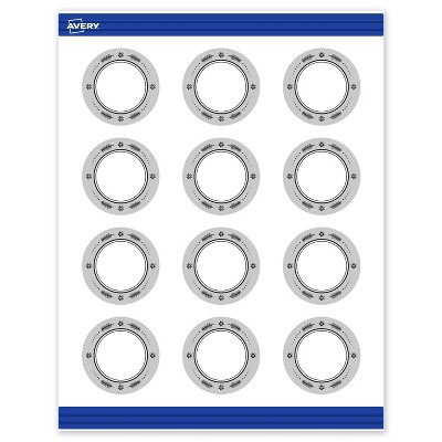 Avery Round Cards, 2" Diameter, Silver-Metallic Black, Matte, 120ct