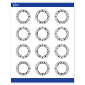 Avery Round Cards, 2" Diameter, Silver-Metallic Black, Matte, 120ct - 1 of 4
