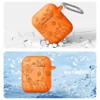 BONGEEK for AirPod Case 2nd 1st Generation Case Cover, Flower Engraved Full Protective Case Soft Silicone Pattern LED Visible,Orange - 3 of 4