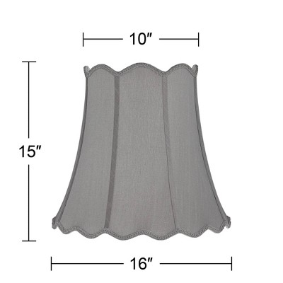 Morell Gray Scallop Bell Lamp Shade with Chrome Fitting