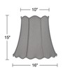 Springcrest Morell Gray Medium Scallop Bell Lamp Shade 10" Top x 16" Bottom x 15" High x 16" Slant (Spider) Replacement with Harp and Finial - 4 of 4