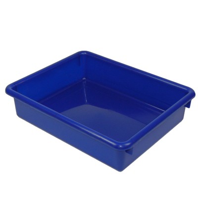 Romanoff Stowaway 3" Letter Tray no Lid, Blue (Pack of 6)