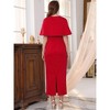 INSPIRE CHIC Women's Formal Sets 2025 Elegant Cocktail Wedding Guest Sheath Dresses with Cape 2pcs - 4 of 4