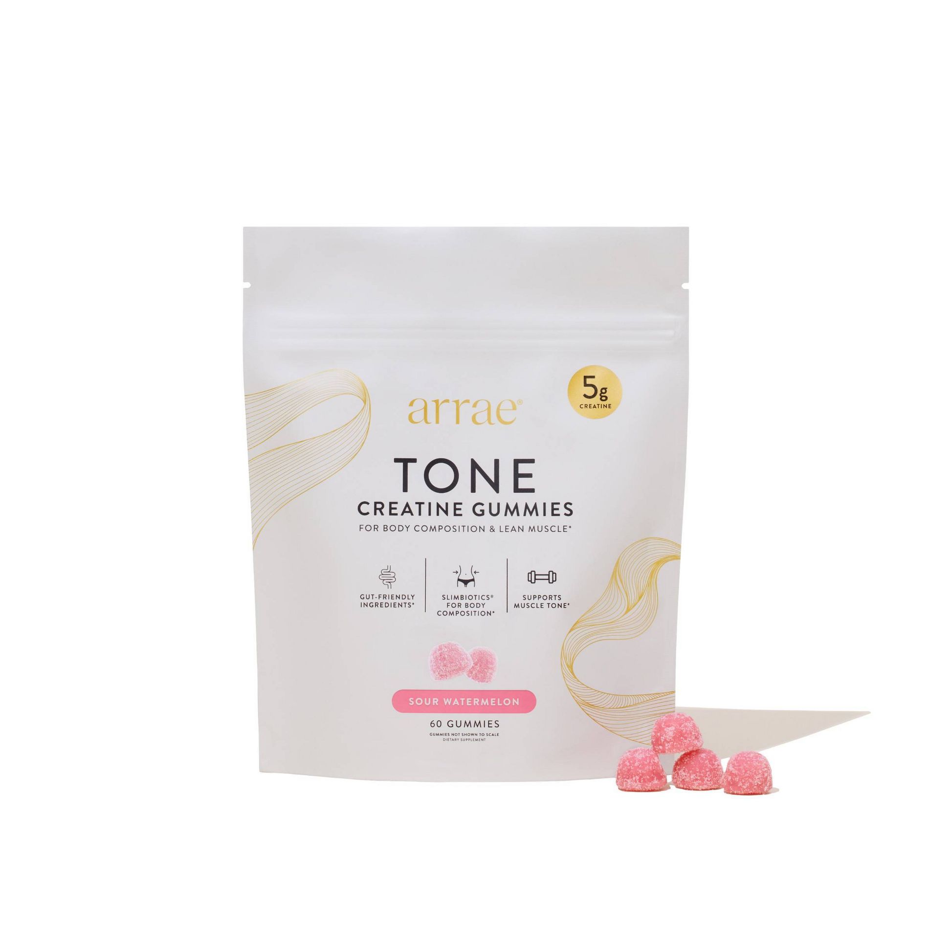 Arrae Tone Creatine & Body Composition Dietary Supplement Gummies - Sour Watermelon - 60ct