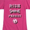 Girls' - Barbie - Rise Shine Persist Fitted Short Sleeve Graphic T-Shirt - 2 of 4