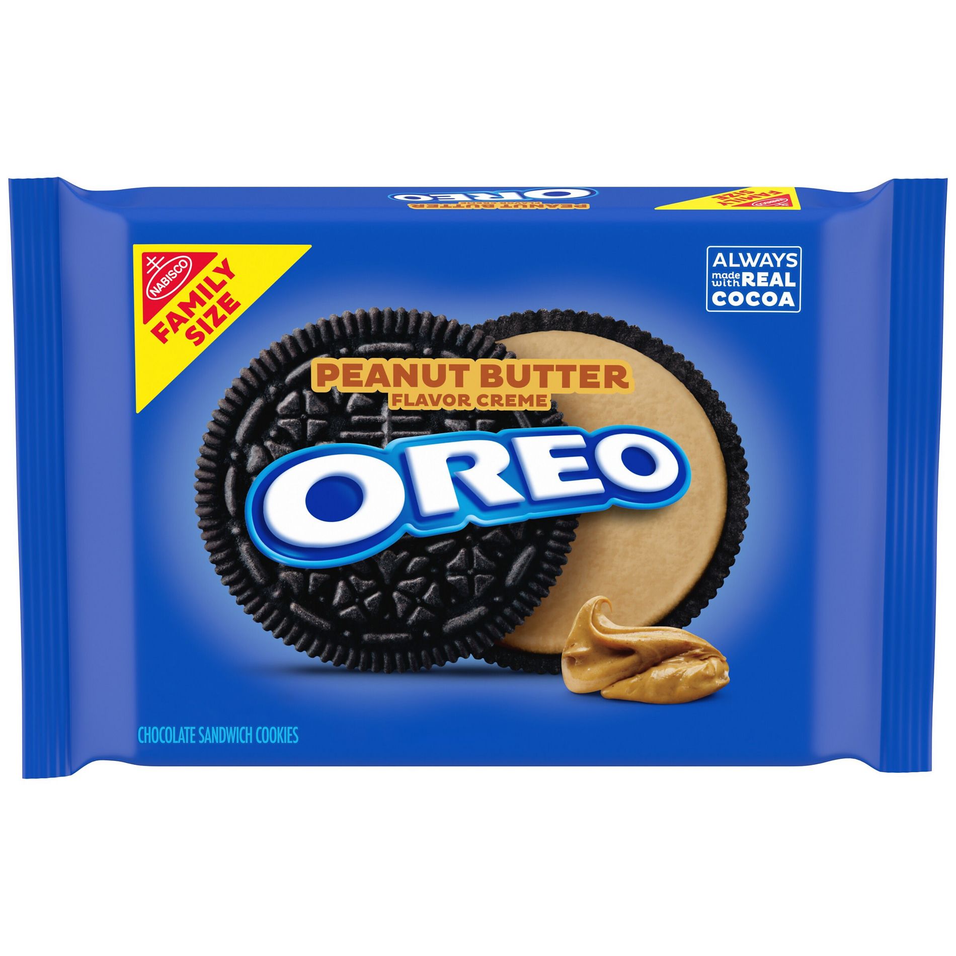 Oreo Peanut Butter Creme Chocolate Sandwich Cookies Family Size - 17oz