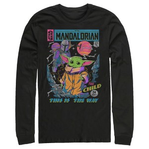 Men's Star Wars The Mandalorian 12 Cents Retro Comic Long Sleeve Shirt - 1 of 4
