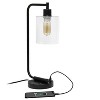 Creekwood Home Vintage Vantage 18.8" Curved Arm Desk Lamp with Glass Shade and USB Ports - 3 of 4