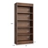 71" Farmhouse Bookcase with Double Fluted Design, 5-Tier Wooden Bookshelf for Living Room or Office - 2 of 4