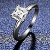Elegant 925 Sterling Silver Ring Band for Women Princess Cut Four-Prong Cubic Zirconia Ring for Engagements and Weddings - 4 of 4