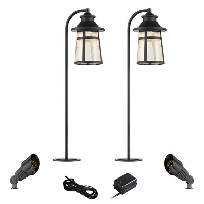 John Timberland Clement Black 6-Piece LED Landscape Path and Spot Light Set