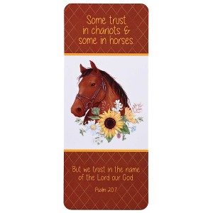 Dicksons BKM-BC104 Some Trust in Chariots and Some in Horses But What Trust in The Name Brown and White 6.5 x 2.75 Paper Horse Themed Durable - 1 of 2