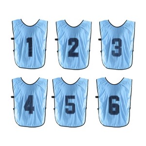 Unique Bargains Team Sports Reversible Numbered Soccer Training Vest 6 Pcs - 1 of 4