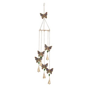 39" Iron Eclectic Butterfly Windchime - Olivia & May: Whimsical Home Decor, Easy Hang - 1 of 4